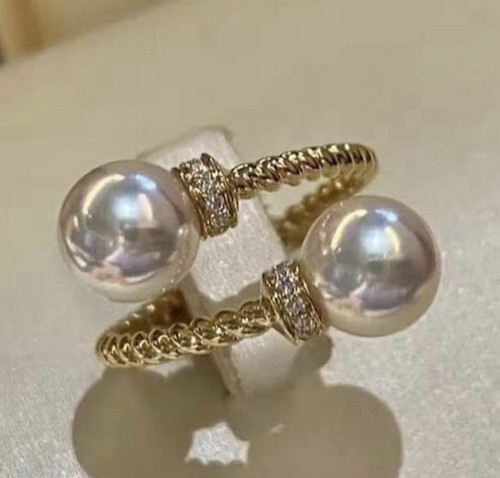 Anello aperto perle oro