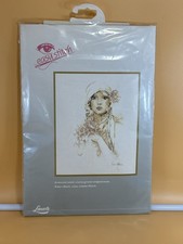 Lanarte Sara Moon Kit punto croce punto facile donna con fiori lino