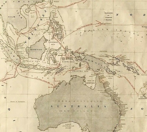 Mappa oceania prime scoperte - oceania,