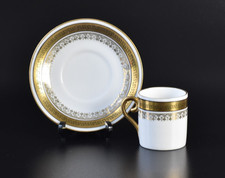 Caffettiera moka porcellana Art Nouveau TK Thun monasterli Boemia meandro decorazione placcata oro