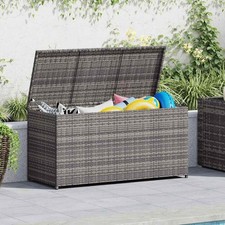 Baule da Giardino Grigio 120x50x60 cm in Polyrattan