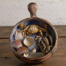 Souvenir Piatto VISERBELLA RIMINI D'epoca Vintage Da Parete Collezione Granchio