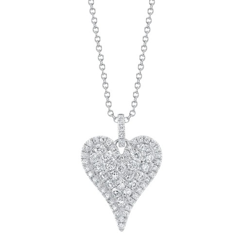 14k oro bianco cuore - 14k,