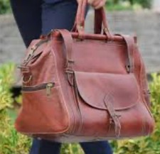 Borsa antica in pelle medico infermiere medico vintage  