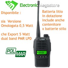 POLMAR EASY PMR446 con: pacco batterie agli ioni di litio da 7.4V 2300 mAh, 720