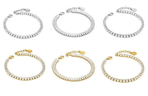 Bracciale tennis donna acciaio