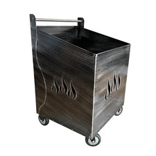 CARRELLO PORTA LEGNA PORTA PELLET FERRO BATTUTO PER PELLET O LEGNA 42x38x62h cm