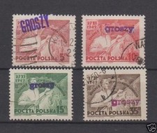 POLONIA 1950 GROSZY OVPT ON SCOTT 460-463 MICHEL 642-45 VFU