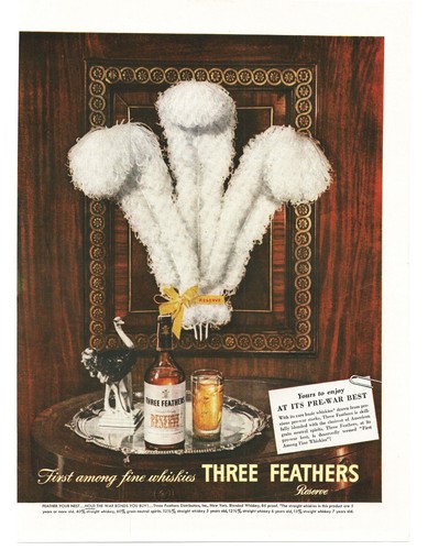 Stampa whisky tre piume - , 1945