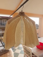 mantella coprispalle panna realizzata a mano uncinetto