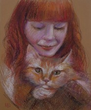 quadro Ragazza con il gatto
