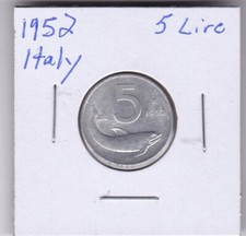 1952 italy lire - 5,