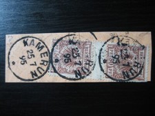 CAMERUN COLONIA TEDESCA Mi. #V50 ZS rara coppia grondaie corona e aquila precursore usate