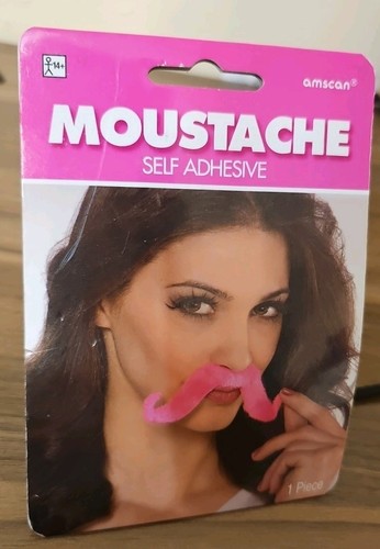 Baffi rosa autoadesivi - 1, pezzo