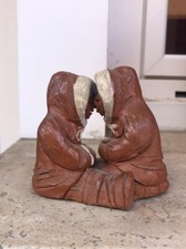 Eskimo Statue Rare Vintage Origianal Hand Made Canada Statua Eschimese