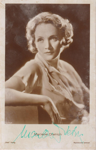Marlene dietrich autografo - dietrich,