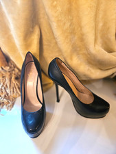 SCARPE YVES SAINT LAURENT YSL TRIBTOO PLATFORM TACCO 41,5 PELLE NERA ITALIA