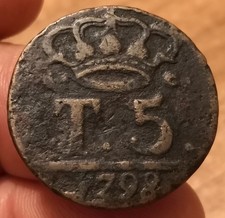 Moneta 5 Tornesi 1798, Regno