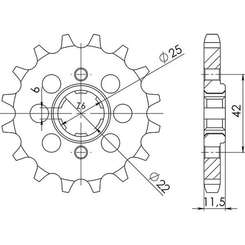Pignone p530 z15 per honda - pignone,