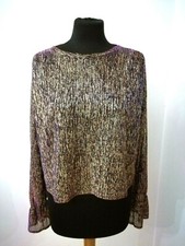 PARTICOLARE ED ELEGANTE MAGLIA BLUSA ZARA  Tg. M  IN TESSUTO LUCIDO COLORE MODA 