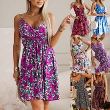 Abito Estivo Da Donna Boho Floreale Midi Da Spiaggia Con Scollo A V Con ☆
