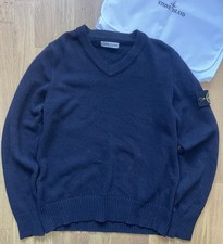Maglione Stone Island Vintage Maglia Lana Grande Felpa Blu Navy XL