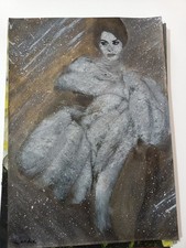 Corde Sophia Loren Pop Art Quadro 21,5 X 19Cm Acrilico Carta Opera Unica Firma