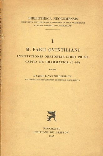 Institutionis oratoriae libri - oratoriae,