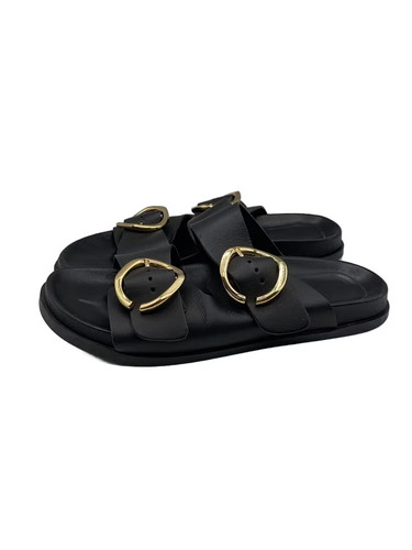 Zara sandals blk leather - zara,