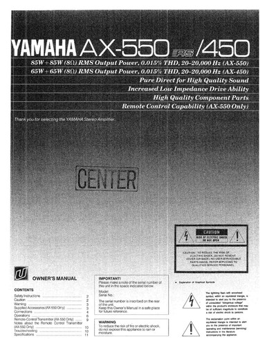 Yamaha 550 amplificatore - yamaha, ax-550