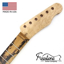 Collo chitarra - bianco e nero ebano / acero Birdseye stile T adatto per Fender Telecaster