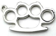 Spolverino "Pendente" Cromato "Brass Knuckles" Motociclista Vintage da Collezione  