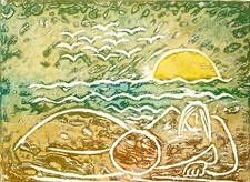 Anonimo-Mandrici??? - Donna al mare- serigrafia del 1971