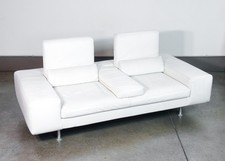 ⚜️ DIVANO DOMINO DESIGN M. MOROZZI PER CASSINA 1980S POLTRONA SOFA PELLE BIANCA