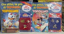 TOPOLINO 3626 E 3627 CON LE PIN IN METALLO GOLD E SILVER PANINI DISNEY