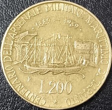 ITALIA MONETA REPUBBLICA 200 LIRE 1989 CIRCOLATA