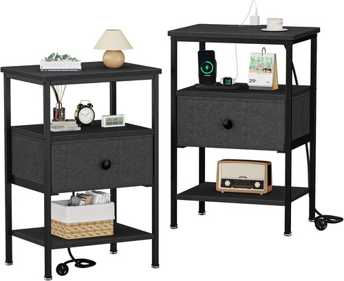 Set comodini neri con - set, 2