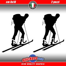 2 ADESIVI SCIALPINISTA SCIALPINISMO ALPINISMO SCI SKI - colore NERO - STICKER