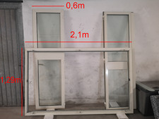 porta finestra usata in alluminio rinforzato con vetrocamera e finestrella 