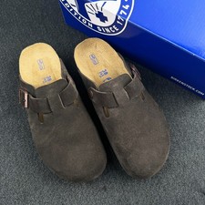 Scarpe zoccoli unisex Birkenstock Boston moka pelle scamosciata misura a scelta