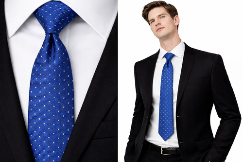 Cravatta uomo blu nero bianco - cravatta,