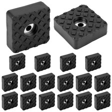 QWORK® 18 Pezzi Piedini Gomma Antiscivolo 30x30x10 mm Gommini Sedie Quadrati con