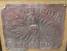 Targa in latta Assicurazioni Compagnia del Sole Incendio Pubblicitaria