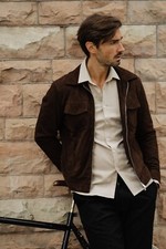 Giacca In Pelle Scamosciata