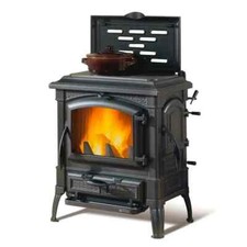 Stufa a Legna in Ghisa NORDICA Isetta con cerchi EVO 4.0 smaltata nero antracite