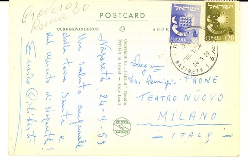 1959 nazareth cartolina - nazareth,