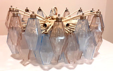 Lampadario Venini Poliedri design Carlo Scarpa poliedri rosa azzurro