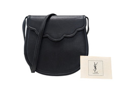 Borsa a tracolla Yves Saint Laurent in pelle nera vintage YSL