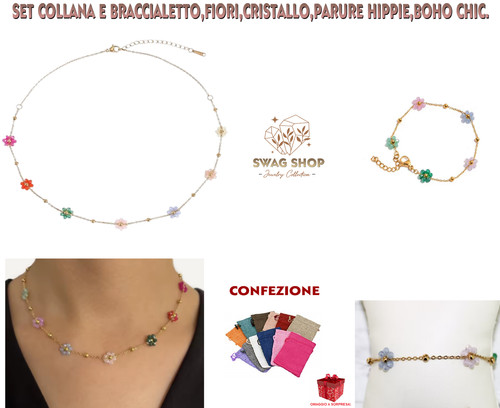 Set bracciale collana acciaio - set,