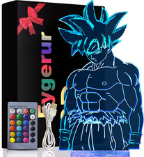 Luce Notturna 3D per Bambini Anime Goku Telecomando 16 Colori Cambiamento LED Il